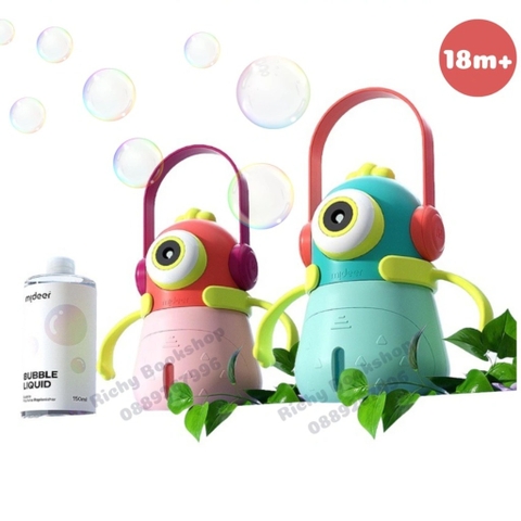 Máy Thổi Bong Bóng Tự Động Kèm Pin Và Dây Đeo Cho Bé - Monster Bubbles Mideer