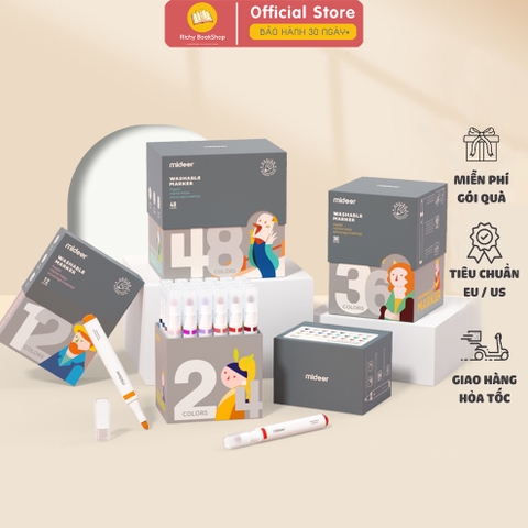Hộp Bút Dạ Màu Nước An Toàn cho bé Washable Marker MIDEER
