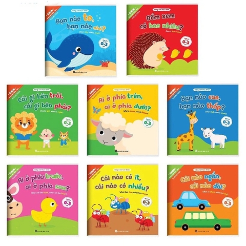 Sách Ehon Song Ngữ Toán Học Đầu Đời Cho Bé Từ 0-3 tuổi: Cùng con học toán (8 cuốn, có quét mã QR)