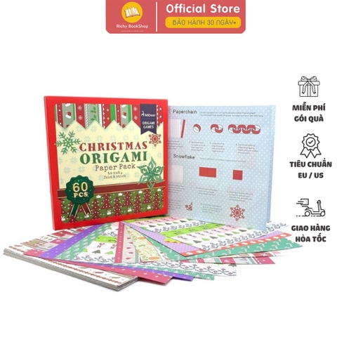 Bộ 60 Tờ Giấy Thủ Công Họa Tiết Noel Trang Trí Giáng Sinh - Mideer Origami Christmas