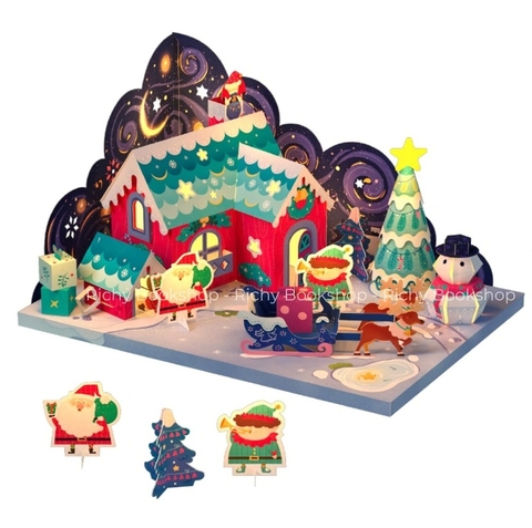 Bộ Thủ Công Gấp Giấy Origami 3D Chủ Đề Ngôi Nhà Giáng Sinh Cho Bé Từ 4 Tuổi - Mideer Origami Christmas