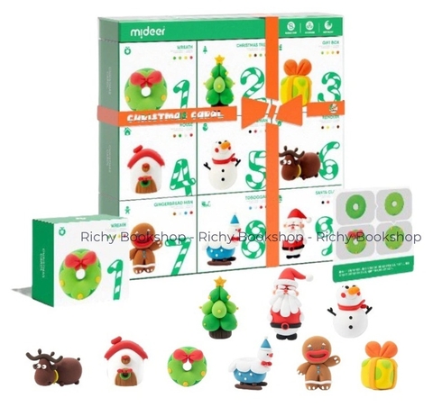 Bộ 9 Hộp Đất Nặn, Đất Sét Cao Cấp Chủ Đề Giáng Sinh - Mideer Borax Free Clay Christmas Carol