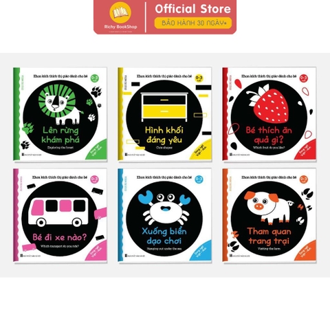 Sách - Bộ 6 cuốn Ehon kích thích thị giác dành cho bé 0-3 tuổi