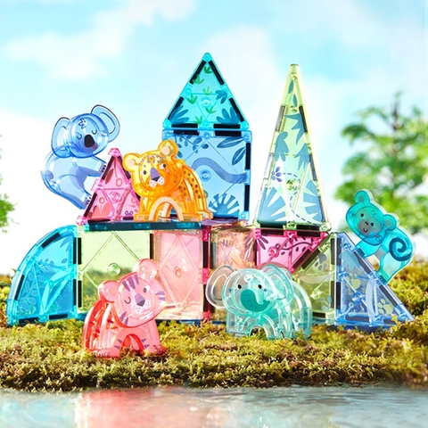 Bộ Xếp Hình Nam Châm Ánh Sáng 40 chi tiết - Colorful Magnetic Mideer