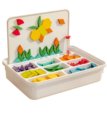 Đồ Chơi Xếp Hình Gỗ Nam Châm Hình Học Mideer Magnetic Geometry Blocks 250pcs Tặng Kèm Bảng Từ Tính