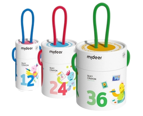 Bút màu sáp hữu cơ kèm quai xách - Mideer Silky Crayon