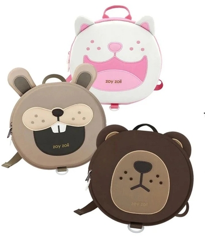 Balo mầm non chính hãng cao cấp Zoyzoii B32 Animal Series Safety Backpack cho bé đi học kèm dây đeo chống lạc