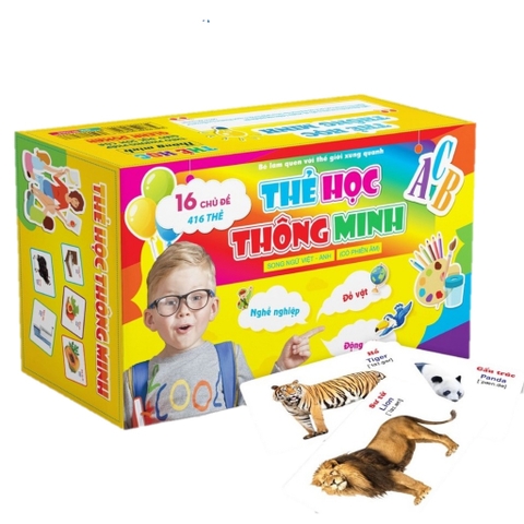 Thẻ Học Thông Minh Flashcard song ngữ Việt - Anh 16 Chủ Đề
