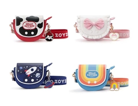 Túi xách đeo chéo cho bé bằng da cao cấp Zoyzoii Kid's Messenger Bag mã B22
