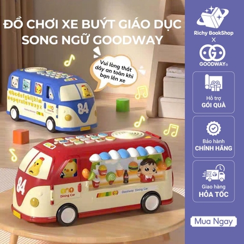 Đồ chơi xe buýt cho bé kèm âm thanh vui nhộn an toàn chính hãng Goodway Learning Bus