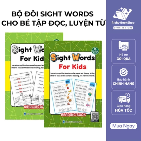 Sách - Bộ đôi Sight Words For Kids cho bé tập đọc, luyện từ