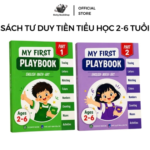 Sách - Bộ 2 cuốn Tư duy Tiền Tiểu Học MY FIRST PLAYBOOK part 1 + part 2