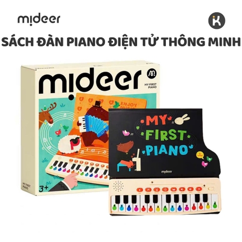 Sách Đàn Piano Điện Tử Thông Minh Mideer, Đồ Chơi Âm Nhạc Phím Màu Kèm 6 Bài Hát Và Giá Đỡ Bản Nhạc