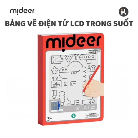 Bảng Vẽ LCD Thông Minh Tự Xóa Mideer, Bảng Vẽ Điện Tử Không Cần Giấy Kèm 15 Thẻ Mẫu Cho Bé 3 Tuổi+