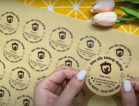 Decal giấy không cán màng, decal da bò ( kraft)