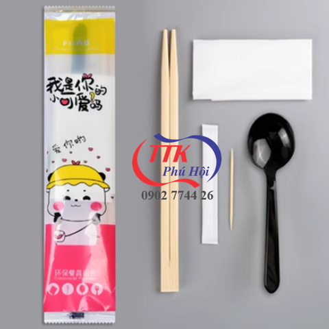 In bao combo muỗng đũa tăm giấy