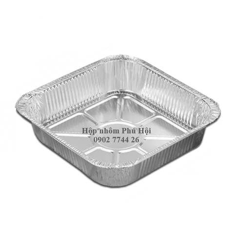 Hộp nhôm vuông đựng gà, vịt 1750ml