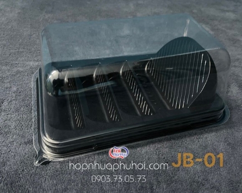 Hộp nhựa đế đen đựng bánh JB01