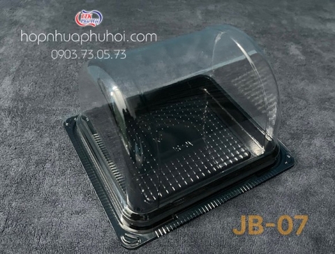 Hộp nhựa đế đen đựng bánh JB07