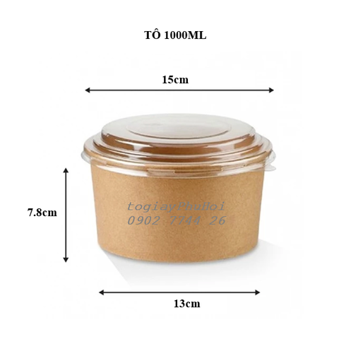 Tô giấy kraft 1000ml