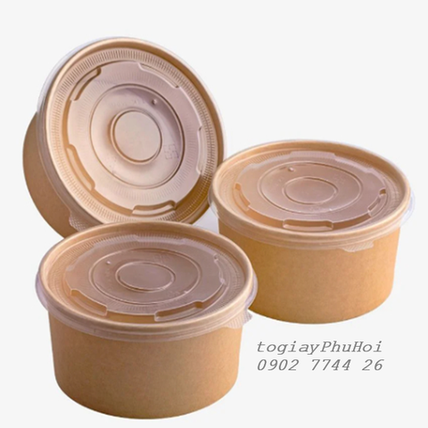 Tô Giấy Kraft 250ml - Nắp PP/PET