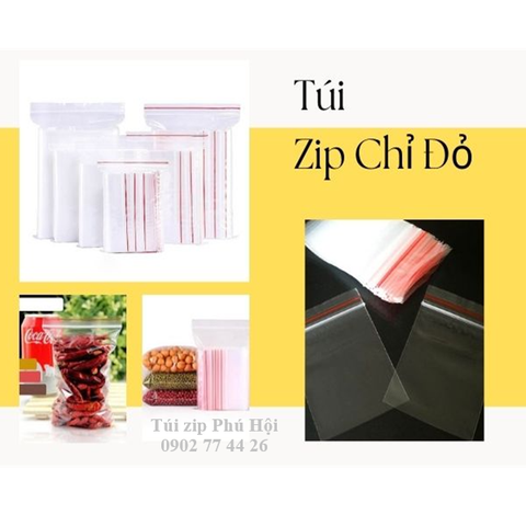 Túi Zip Chỉ Đỏ
