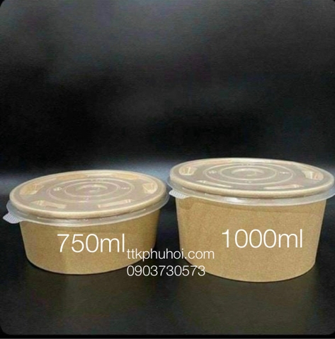 Tô giấy Kraft 750ml đựng bún phở