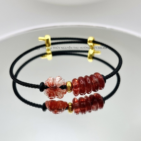 Vòng tay Đồng điếu mix Thạch anh tóc
