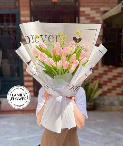 Bó hoa tulip hồng! Bó hoa chúc mừng  sinh nhật! Bó hoa tặng  người thương!