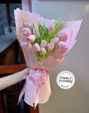 Bó Hoa Tulip Hồng | Hoa Tulip Hà Nội | Hoa Tươi Ba Đình – Family Flower