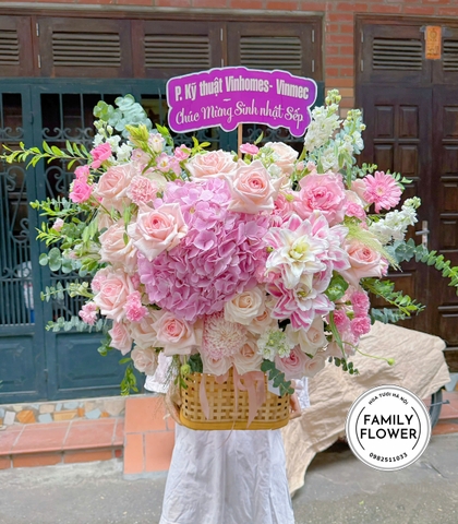Lẵng hoa tặng sinh nhật sếp ! Hoa tặng sếp ! Hoa tặng sinh nhật Hà Nội ! Mua hoa tươi