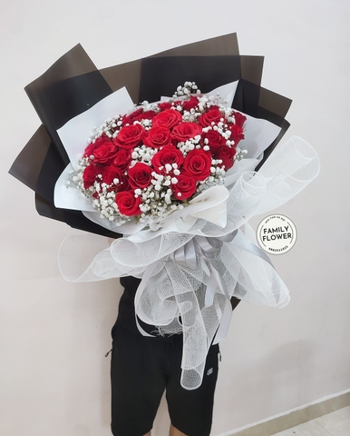 Bó hoa hồng đỏ tặng người yêu , bạn gái , vợ ở Hà Nội. Family Flower - Hoa tươi Hà Nội