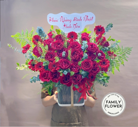 Lẵng hoa tặng sinh nhật  chồng yêu quận Ba Đình Hà Nội ! Điện Hoa Ba Đình ! Hoa tươi Ba Đình