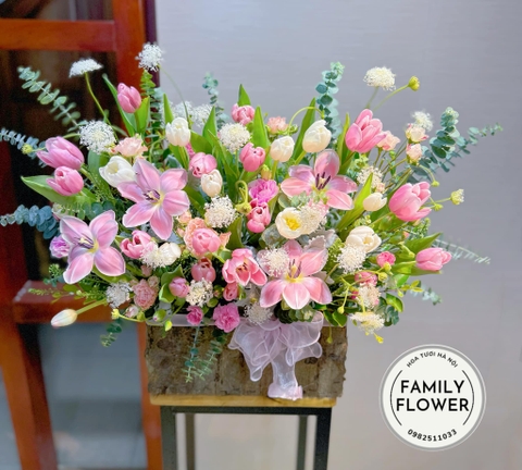 Lẵng hoa tulip ở Hà Nội ! Mua hoa tulip ở Hà Nội ! Mua hoa sinh nhật, hoa 20/10 tại Ba Đình Hà Nội