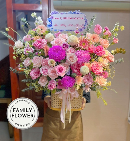 Lẵng hoa chúc mừng khai trương quận Ba Đình , Đống Đa Hà Nội ! Hoa tươi Đống Đa
