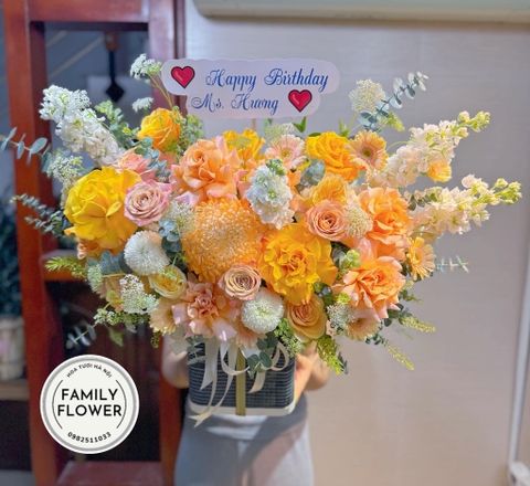 Hoa sinh nhật Hà Nội ! Hoa tươi Hà Nội ! Lẵng hoa tặng sinh nhật bố , anh trai quận Ba Đình