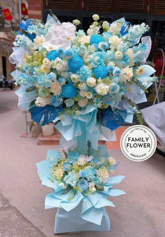 Kệ hoa xanh dương chúc mừng sự kiện ở Hà Nội ! Kệ hoa 2 tầng