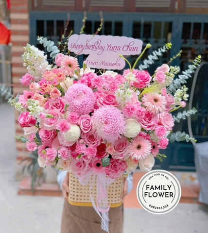 Lẵng hoa hồng tặng sinh nhật quận Ba Đình ! Hoa tươi Ba Đình ! Hoa sinh nhật Ba Đình !