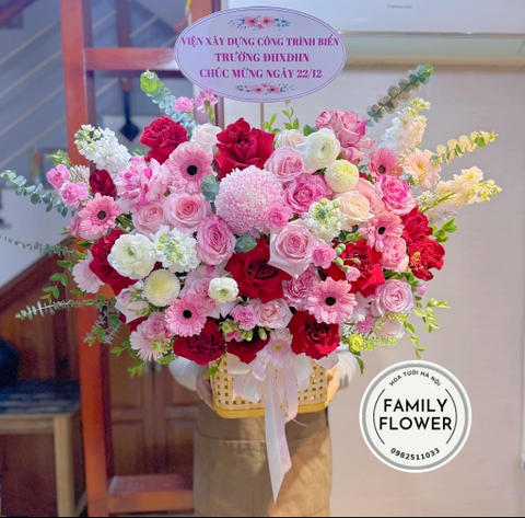 Lẵng hoa chúc mừng ngày thành lập quân đội nhân dân Việt Nam 22/ 12 ở Hà Nội