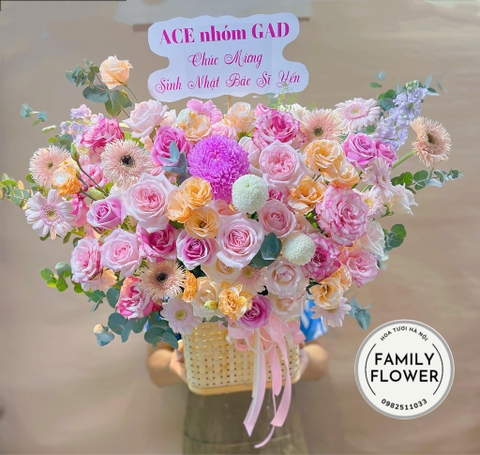 Lẵng hoa tặng chúc mừng bác sĩ tại quận Cầu Giấy, Ba Đình tại Hà Nội ! Mua hoa tươi online Hà Nội