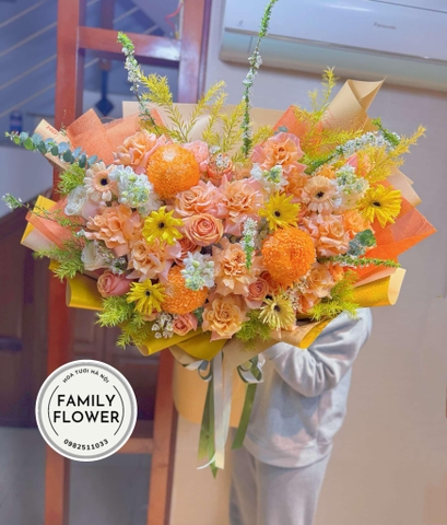 Bó hoa tone cam tặng chúc mừng sinh nhật bạn gái tại quận Ba Đình Hà Nội ! Mua hoa tươi online Hà Nội