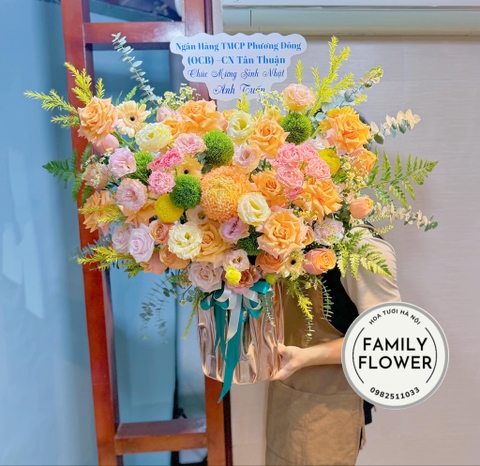 Lẵng hoa tặng đối tác ,  sếp nam  tại quận Ba Đình Hà Nội ! Hoa sinh nhật Hà Nội