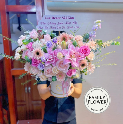 Lẵng hoa chúc mừng sinh nhật đối tác ở quận Ba Đình , Hoàn Kiếm Hà Nội ! Hoa tươi Ba Đình