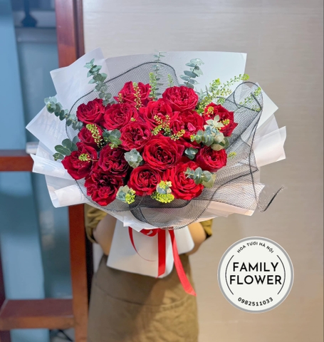 Bó hoa hồng đỏ tặng  người yêu nhân dịp 20 tháng 10 ở Hà Nội ! Hoa 20 tháng 10