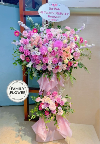 Kệ hoa tone hồng tặng chúc mừng khai trương tại Ba Đình Hà Nội ! Mua hoa online Hà Nội  !