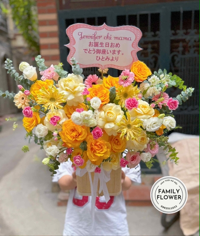 Lẵng hoa tặng sinh nhật ở phố Linh Lang quận Ba Đình Hà Nội ! Hoa sinh nhật