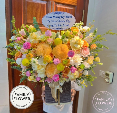Lẵng hoa chúc mừng sinh nhật công ty! Hoa chúc mừng Hà Nội ! Hoa tươi Hà Nội
