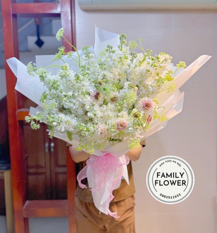 Bó hoa phi yến trắng tặng sinh nhật bạn gái ở quận Ba Đình Hà Nội ! Hoa tươi Ba Đình