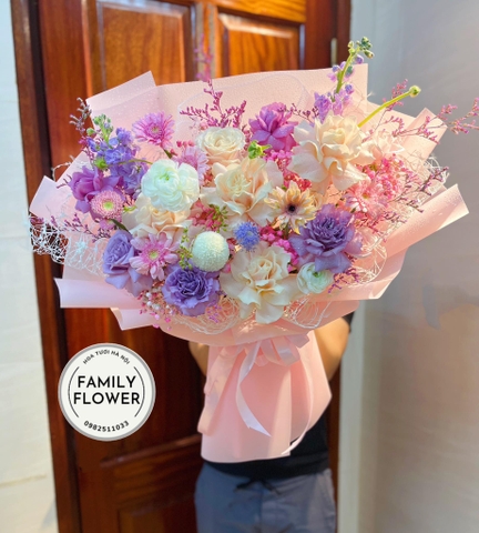 Bó hoa tặng vợ nhân ngày quốc tế phụ nữ 8 tháng 3 ở quận Cầu Giấy Hà Nội ! Mua hoa 8-3 !Mua hoa tươi tại Hà Nội