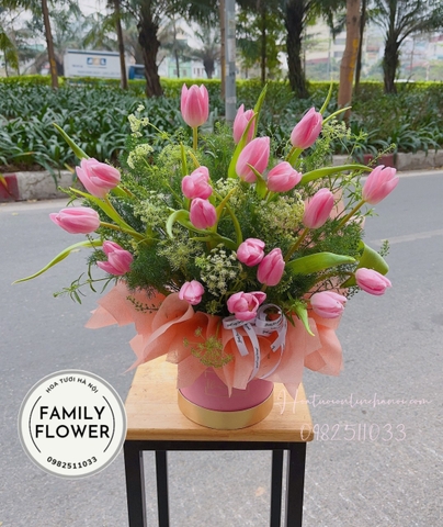 Hoa tulip Hà Nội ! Lẵng hoa tulip tặng sinh nhật mẹ , vợ ở Hà Nội ! Đặt hoa online Hà Nội